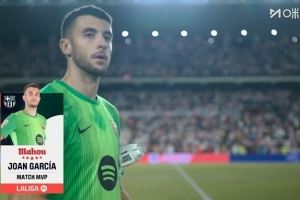 6次扑救！官方：巴萨门将霍安-加西亚当选战平巴列卡诺全场最佳